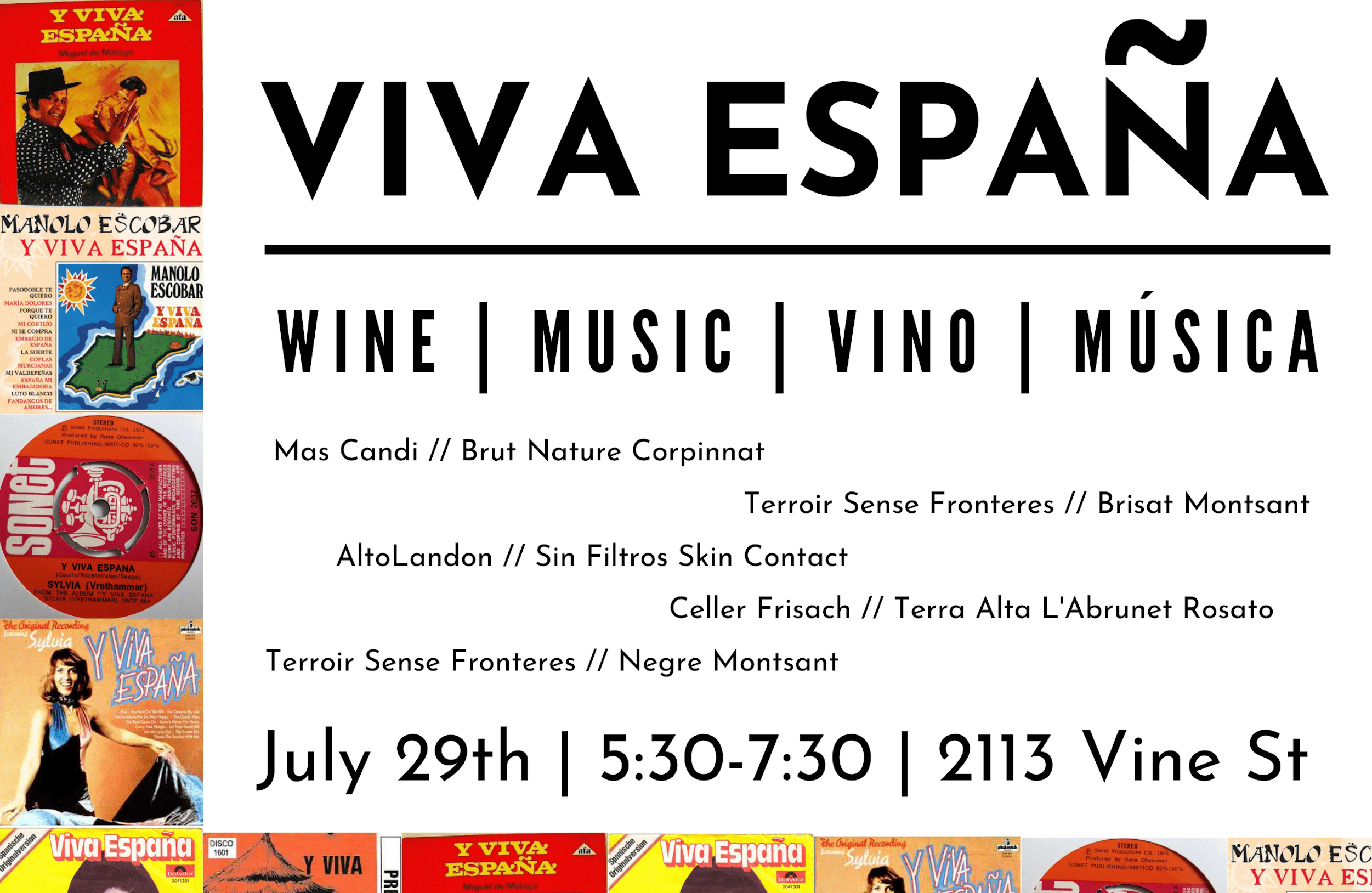 Viva España Wine Tasting @ Vine July 29th - Vintage Berkeley
