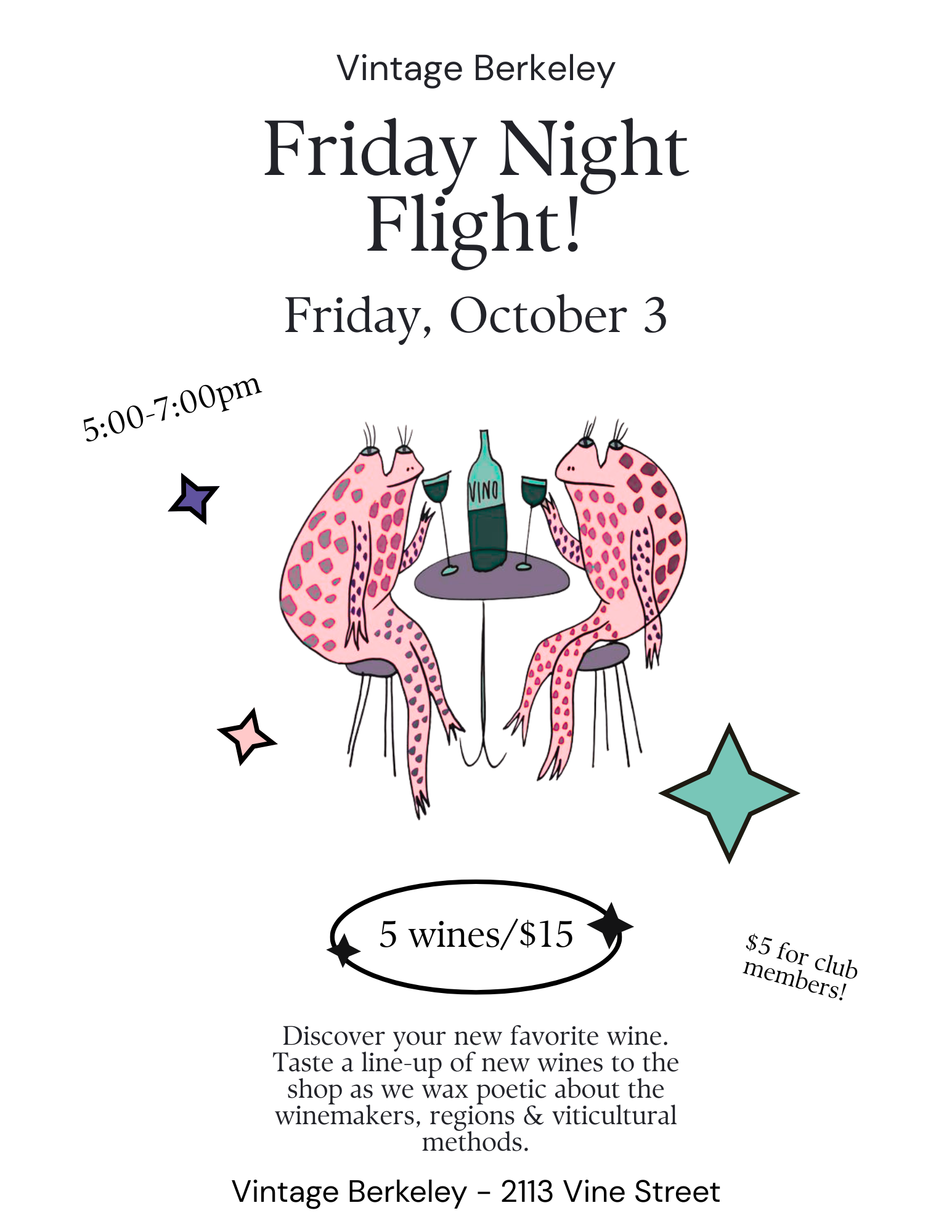 Friday Night Flight @ Vine St. Friday, October 3rd