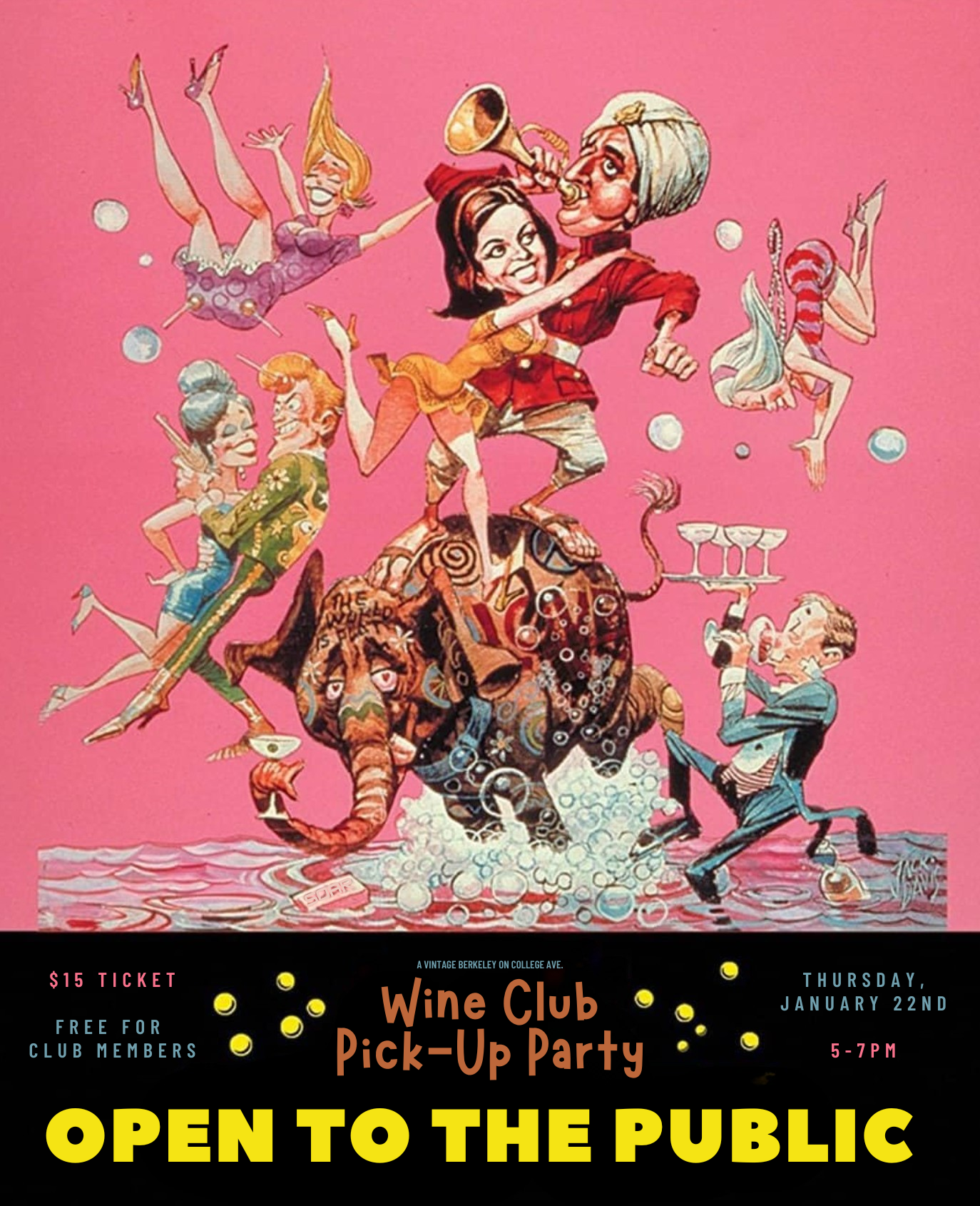 Wine Club Pick-up Party - Open to the Public @ College Ave. Thursday, Jan 22nd