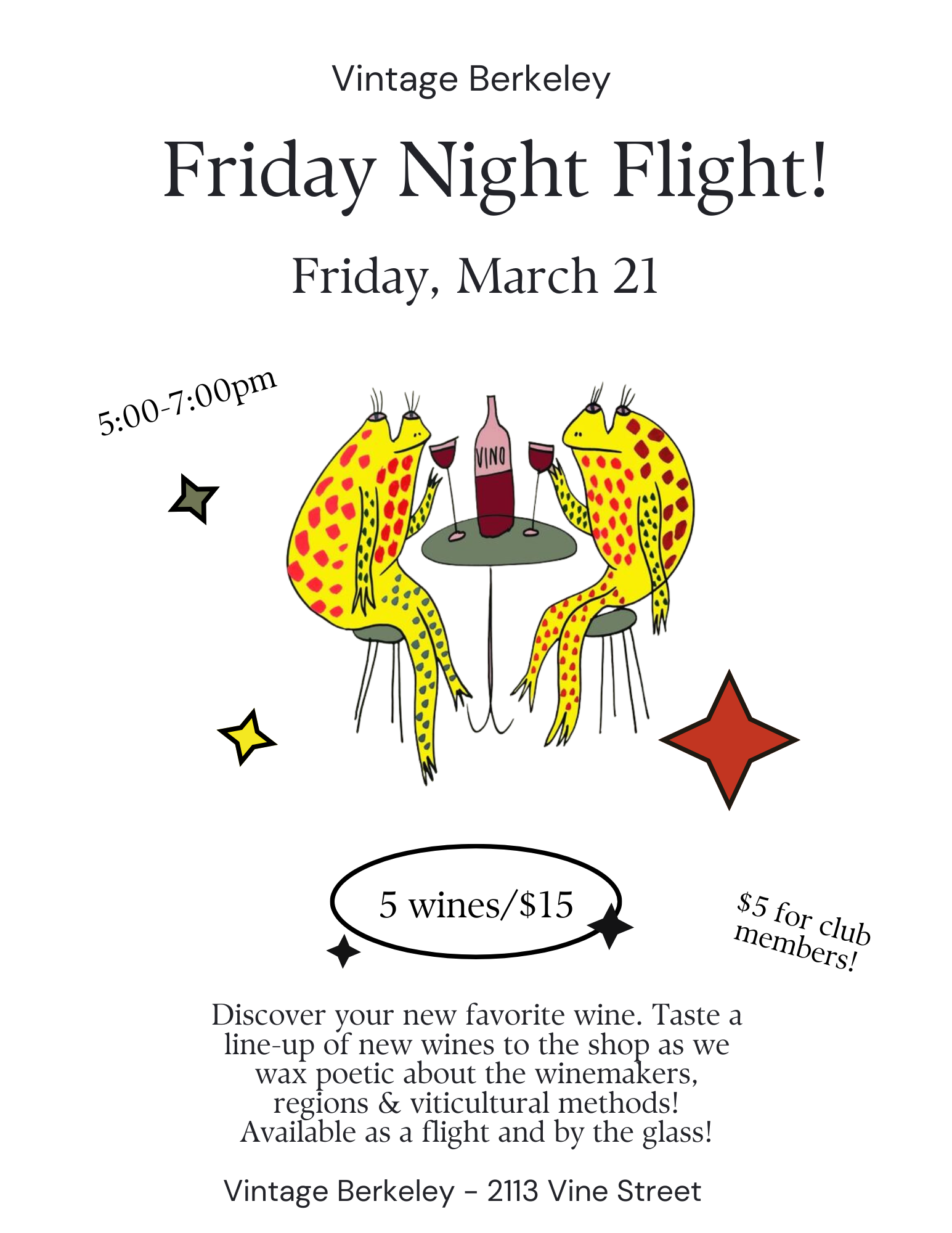 Friday Night Flight @ Vine St. Friday, March 21st