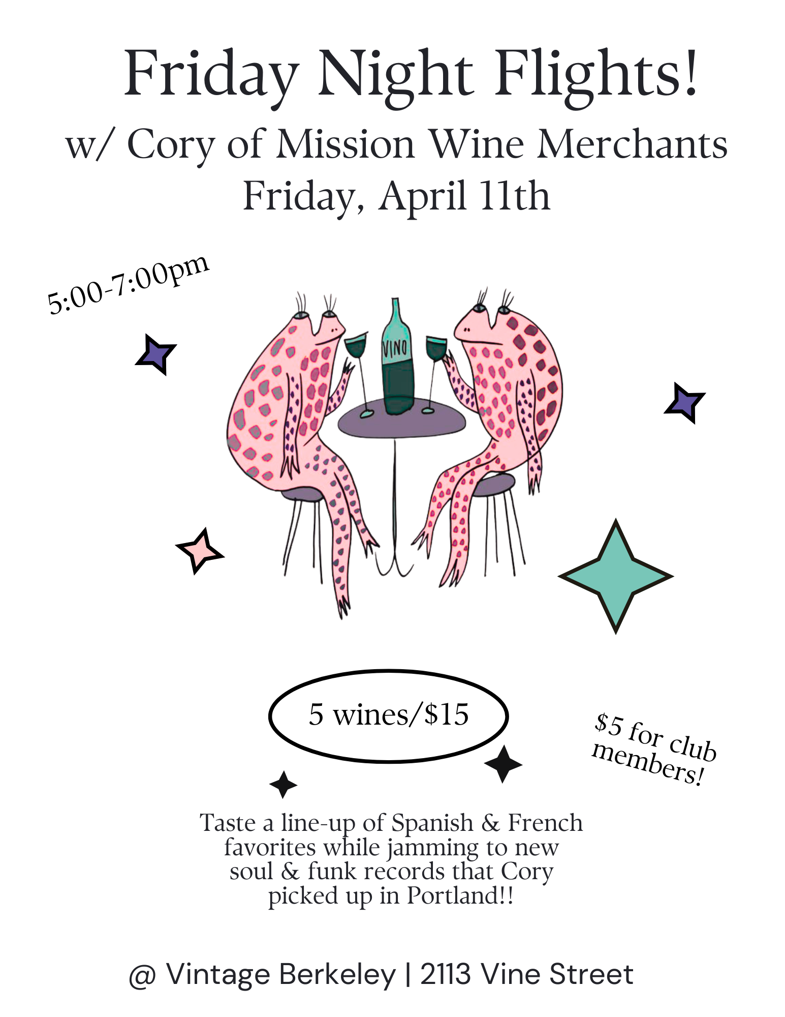 Friday Night Flight @ Vine St. Friday, April 11th