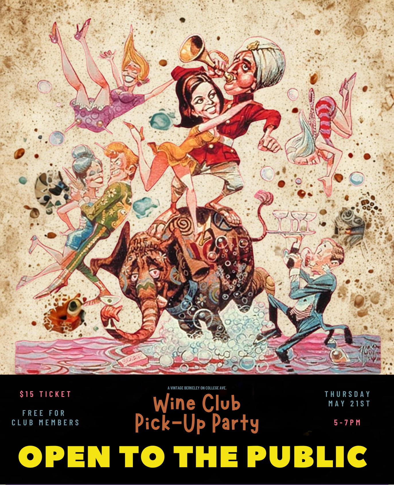 Wine Club Pick-up Party - Open to the Public @ College Ave. Thursday, May 21st